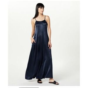 The Drop Navy Blue Long Maxi Slip Dress XS Sleeveless